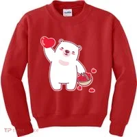 Polar Bear Cute Valentines Day Love Kids Sweatshirt thumb 0