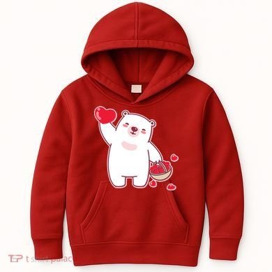 Polar Bear Cute Valentines Day Love Kids Hoodie