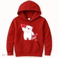 Polar Bear Cute Valentines Day Love Kids Hoodie thumb 0