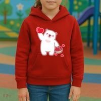 Polar Bear Cute Valentines Day Love Kids Hoodie thumb 3