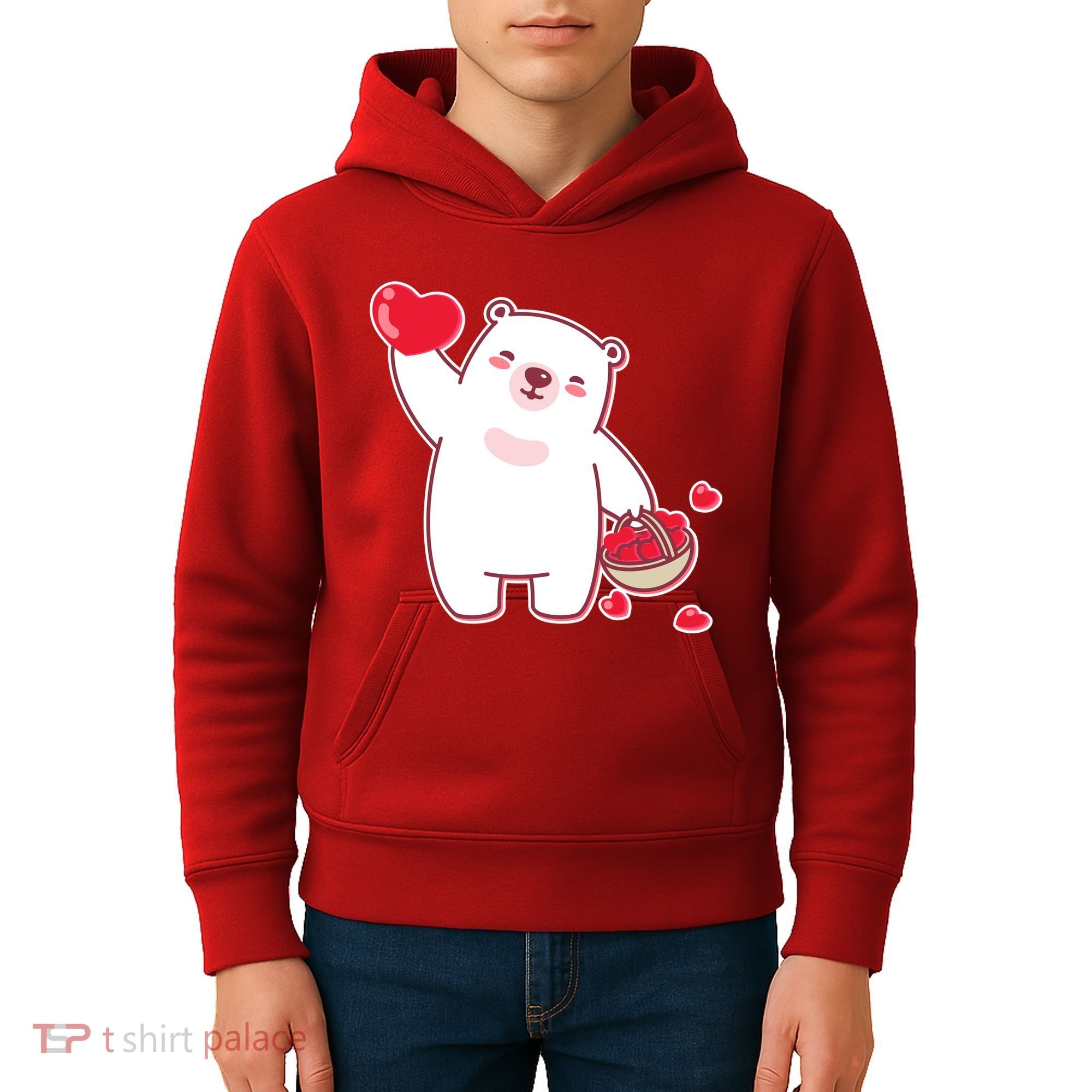 Polar Bear Cute Valentines Day Love Kids Hoodie