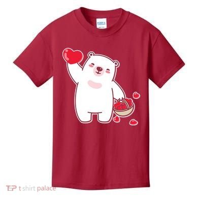Polar Bear Cute Valentines Day Love Kids T-Shirt
