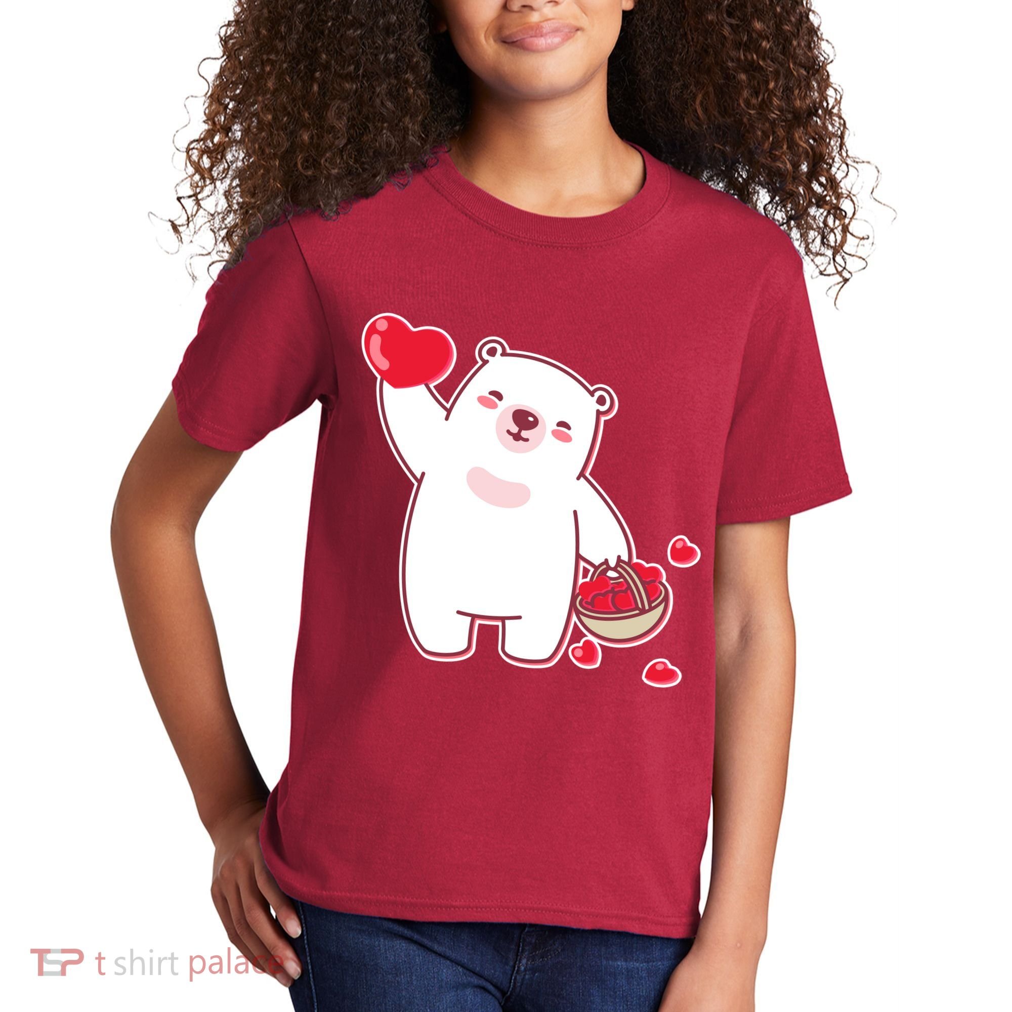 Polar Bear Cute Valentines Day Love Kids T-Shirt