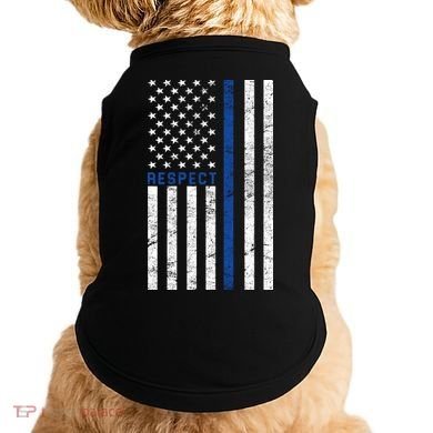 Police American Flag Respect The Blue Doggie Tank