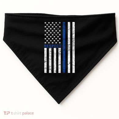 Police American Flag Respect The Blue USA-Made Doggie Bandana