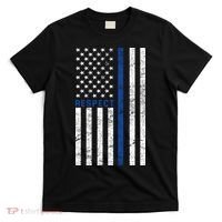 Police American Flag Respect The Blue T-Shirt thumb 0