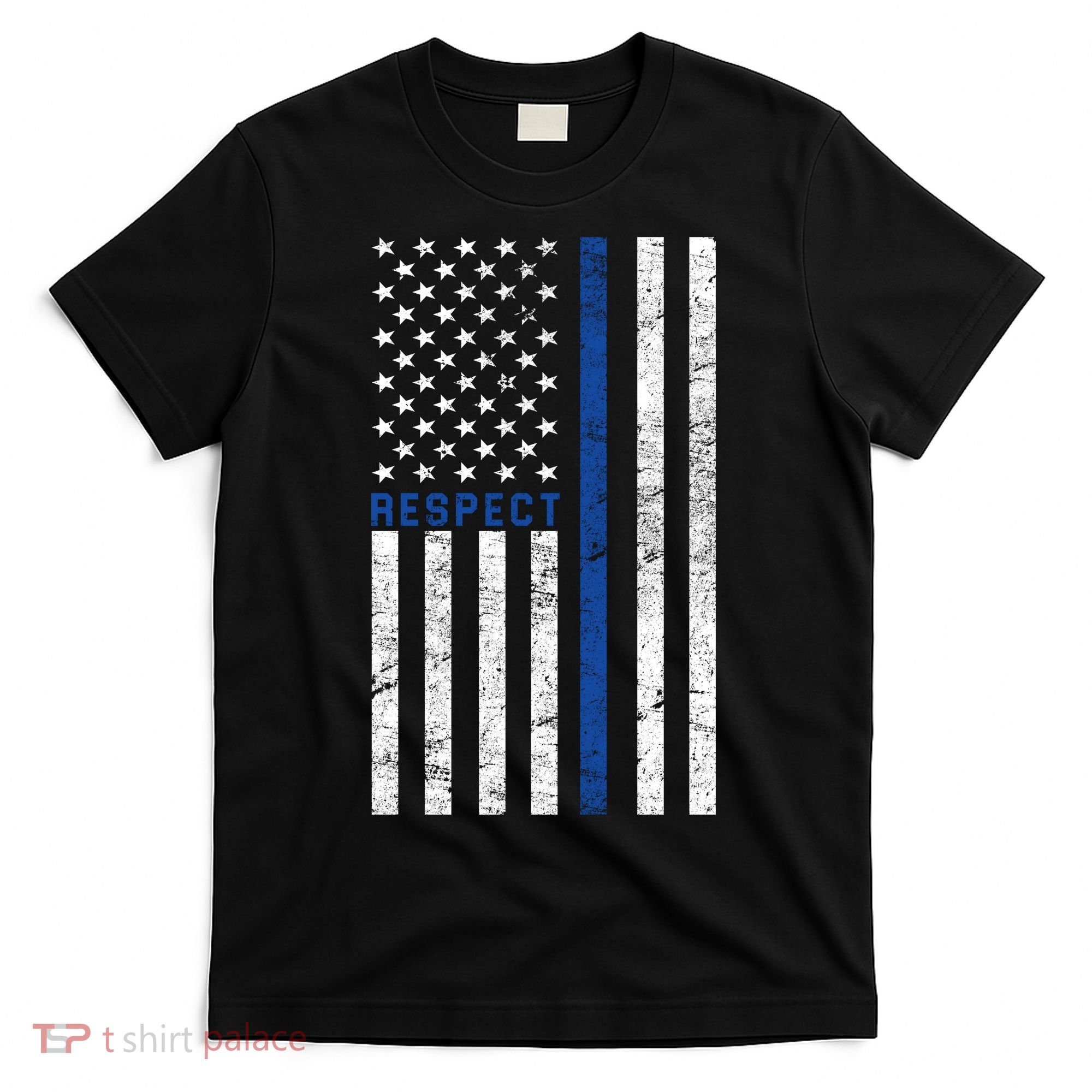 Police American Flag Respect The Blue T-Shirt