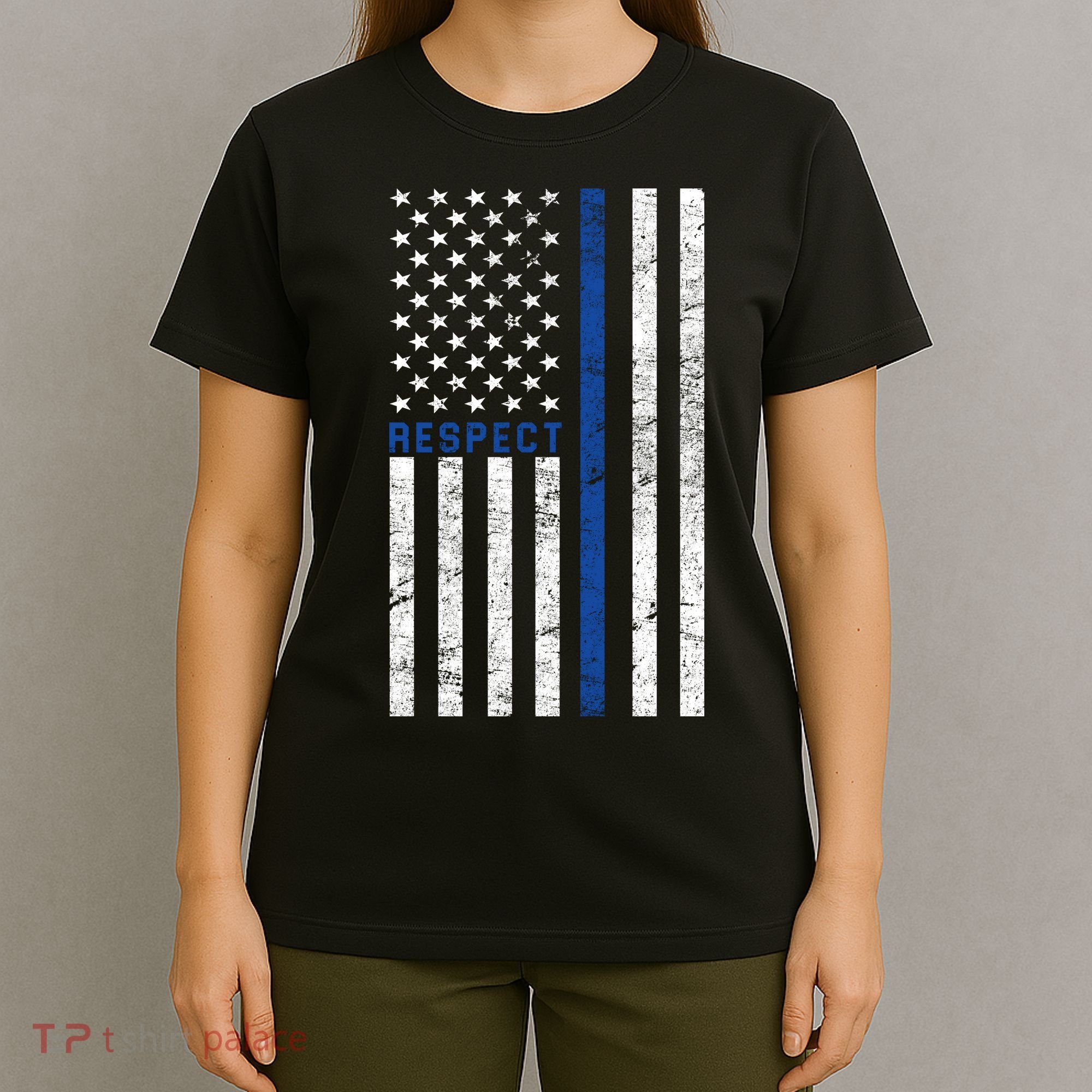 Police American Flag Respect The Blue T-Shirt