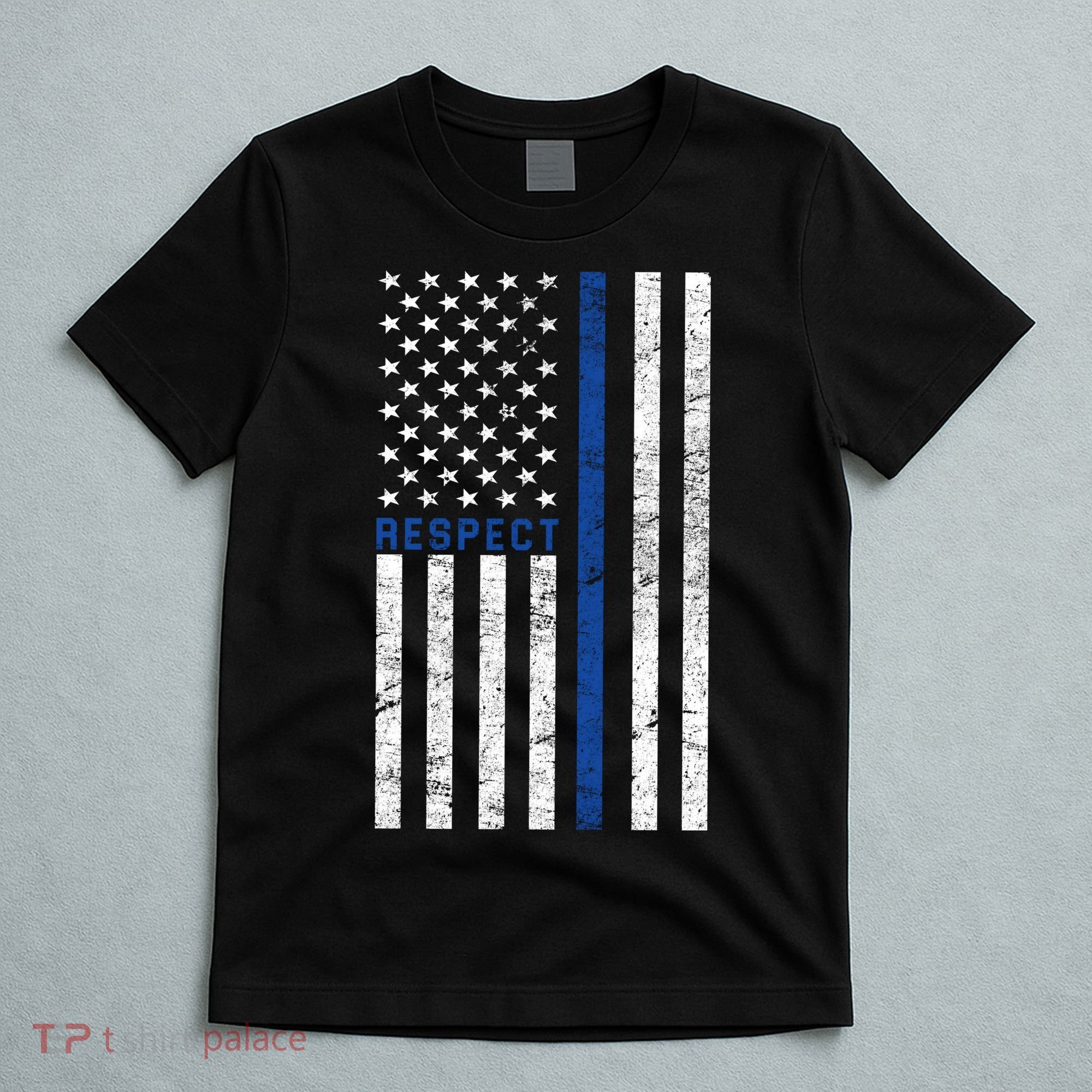 Police American Flag Respect The Blue T-Shirt