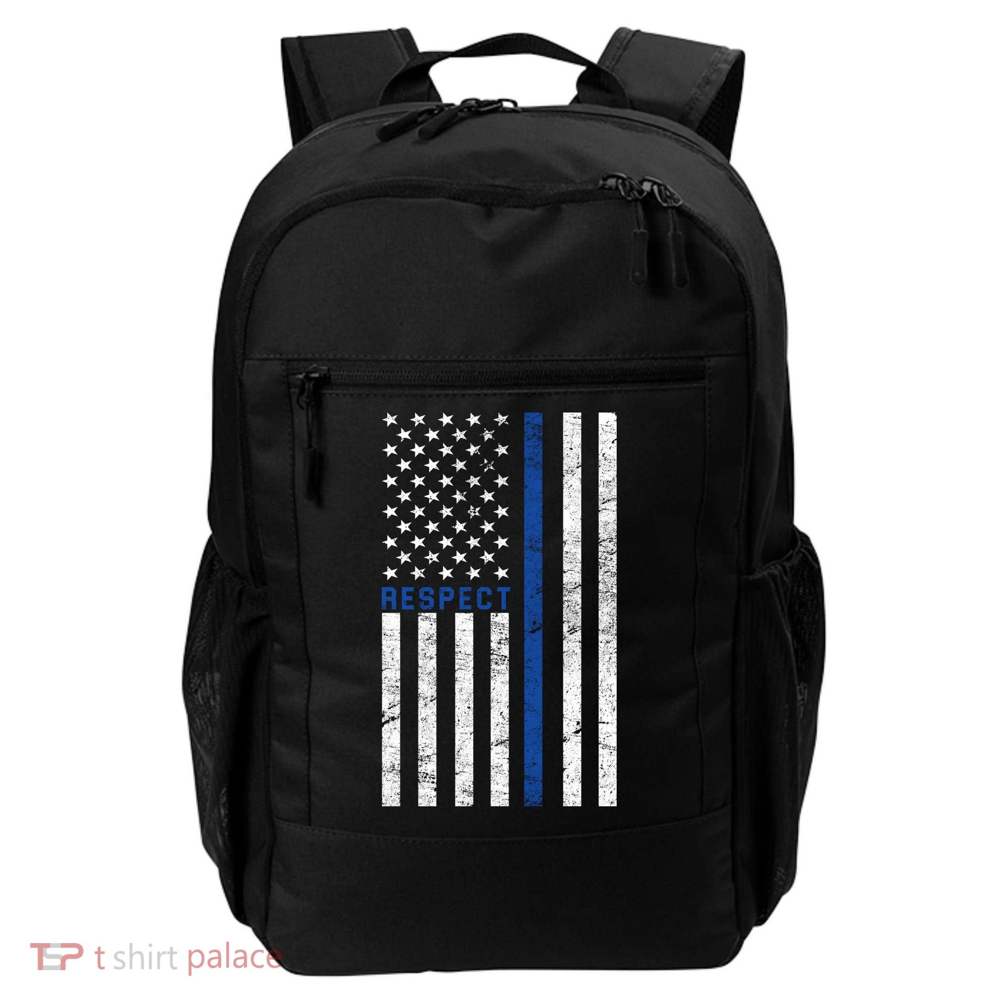 Police American Flag Respect The Blue Backpack