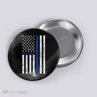 Police American Flag Respect The Blue Button thumb 0