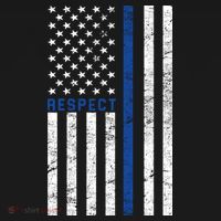 Police American Flag Respect The Blue Button thumb 1