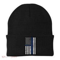 Police American Flag Respect The Blue Beanie thumb 0