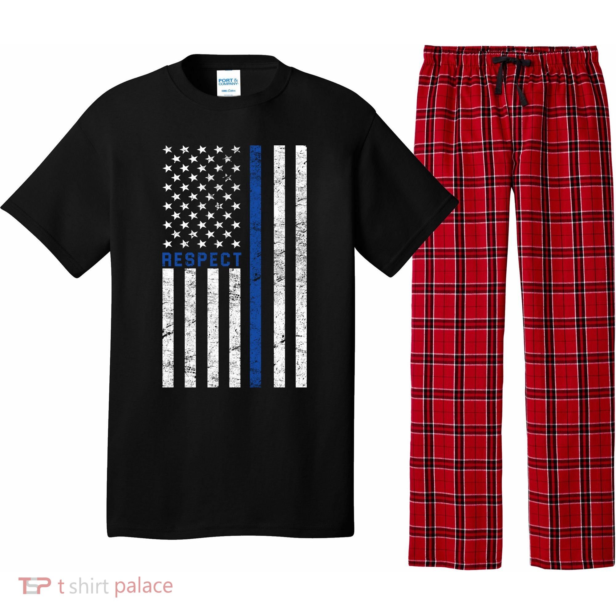 Police American Flag Respect The Blue Pajama Set