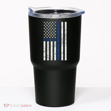 Police American Flag Respect The Blue Tumbler