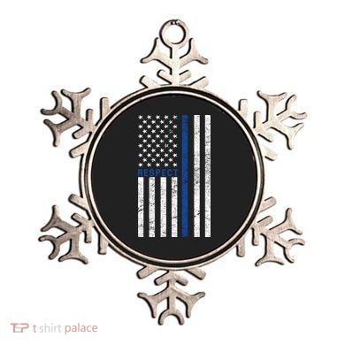 Police American Flag Respect The Blue Ornament