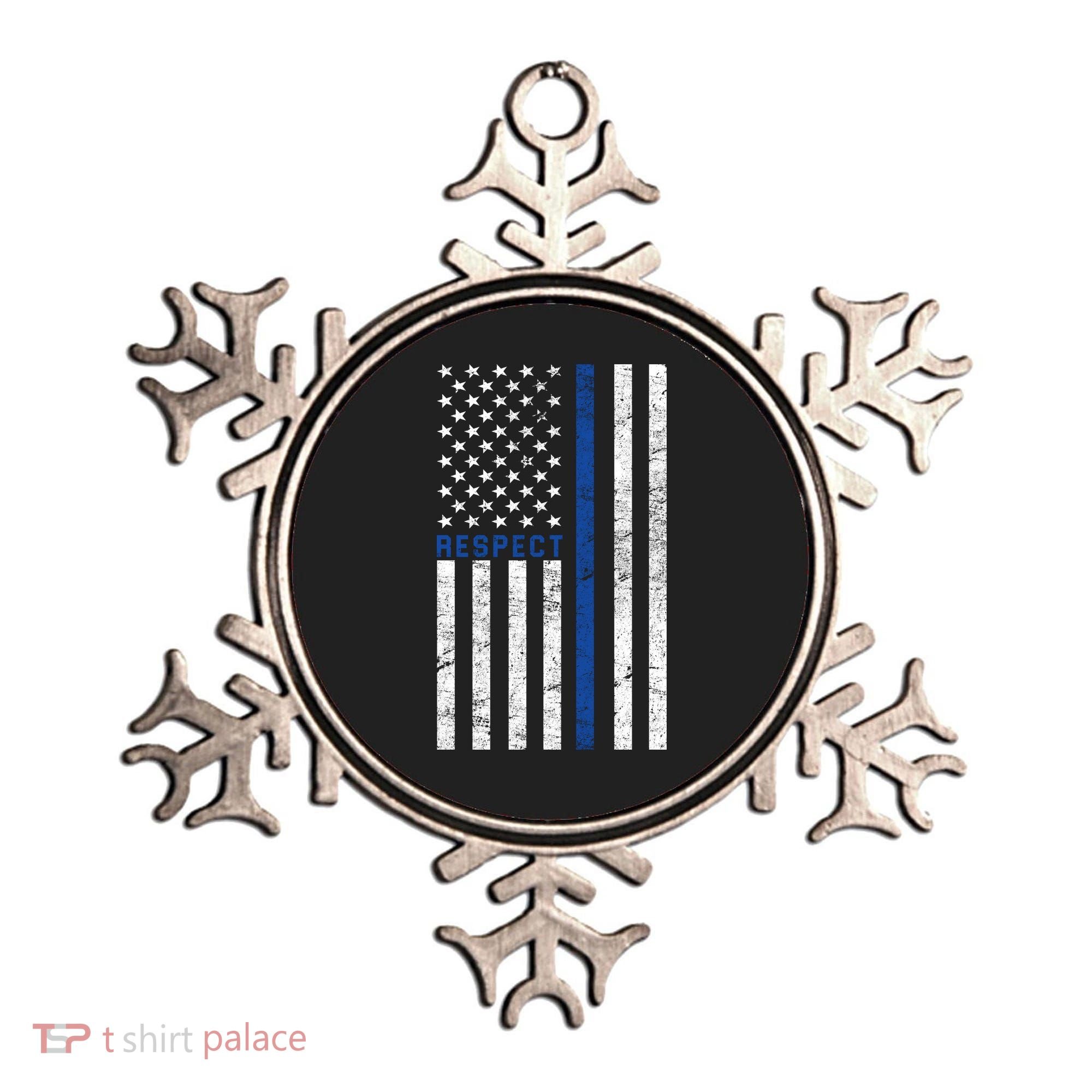 Police American Flag Respect The Blue Ornament