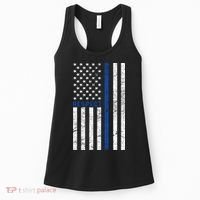 Police American Flag Respect The Blue Women's Tank Top thumb 0