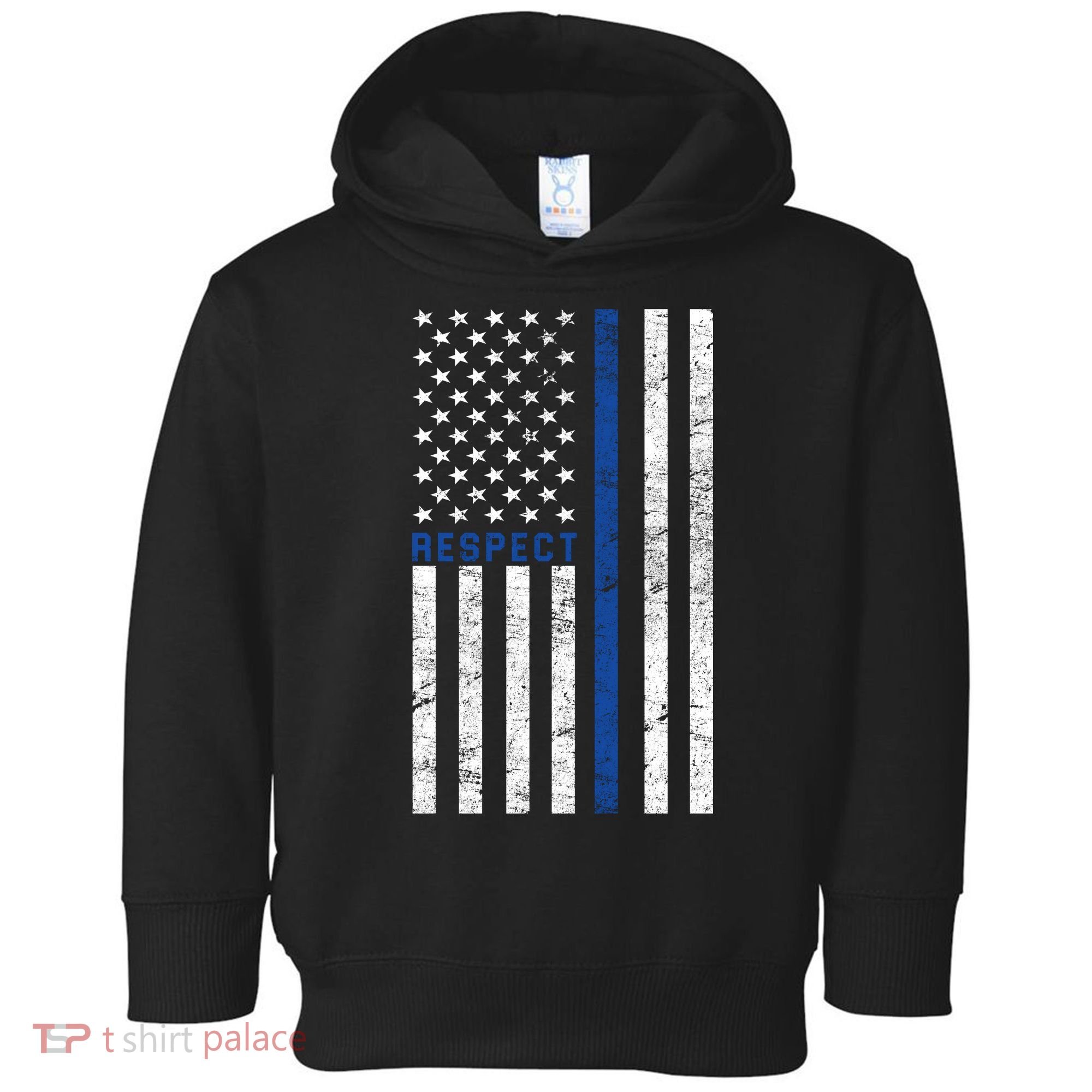 Police American Flag Respect The Blue Toddler Hoodie