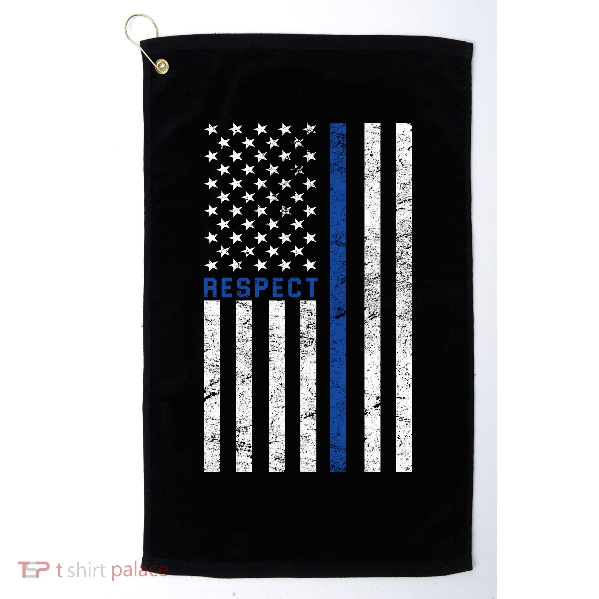 Police American Flag Respect The Blue Golf Towel