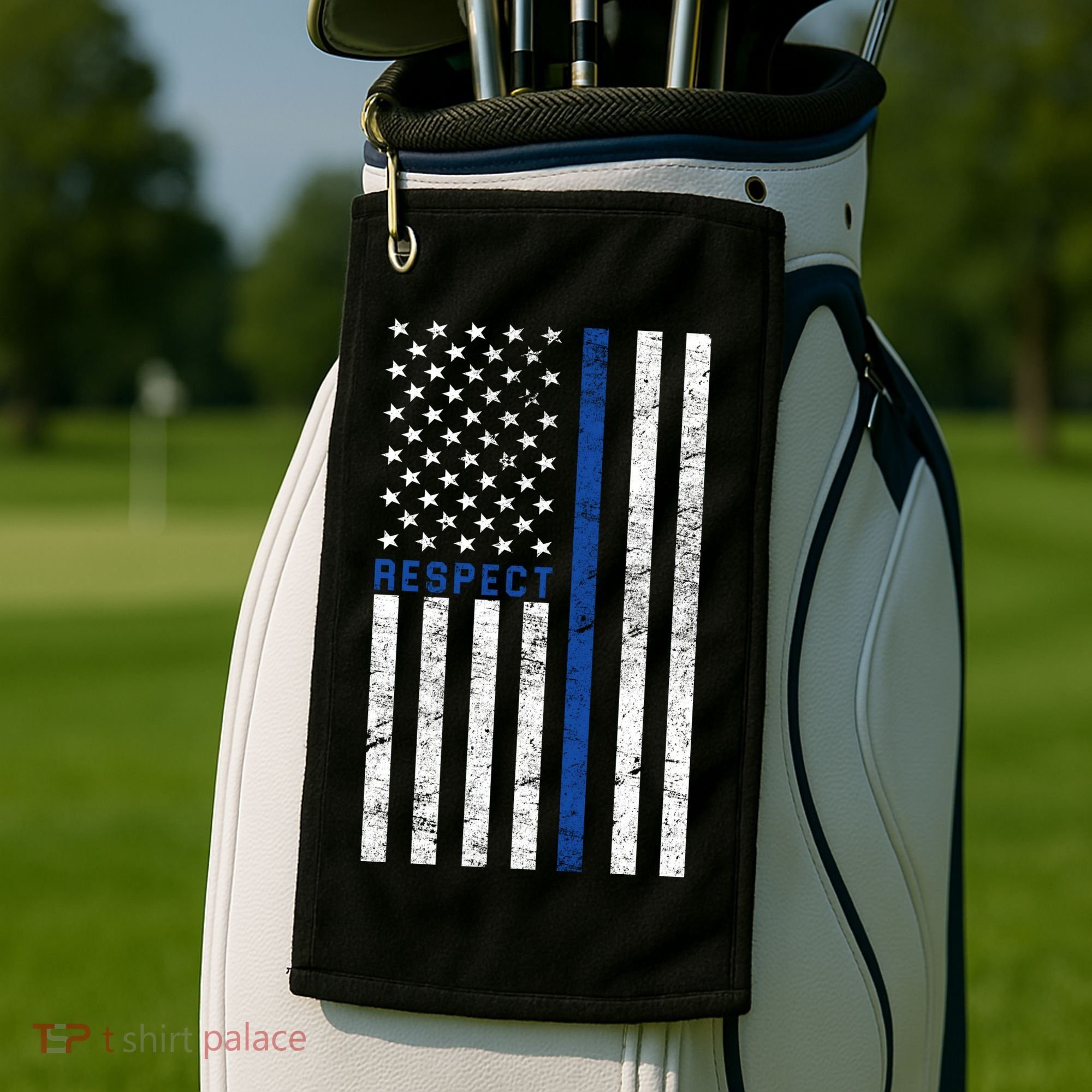 Police American Flag Respect The Blue Golf Towel