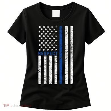 Police American Flag Respect The Blue Women's T-Shirt