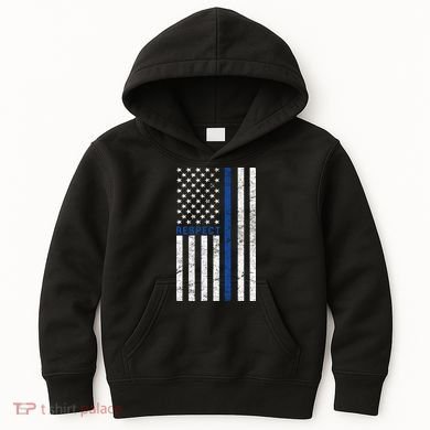 Police American Flag Respect The Blue Kids Hoodie