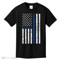 Police American Flag Respect The Blue Kids T-Shirt thumb 0