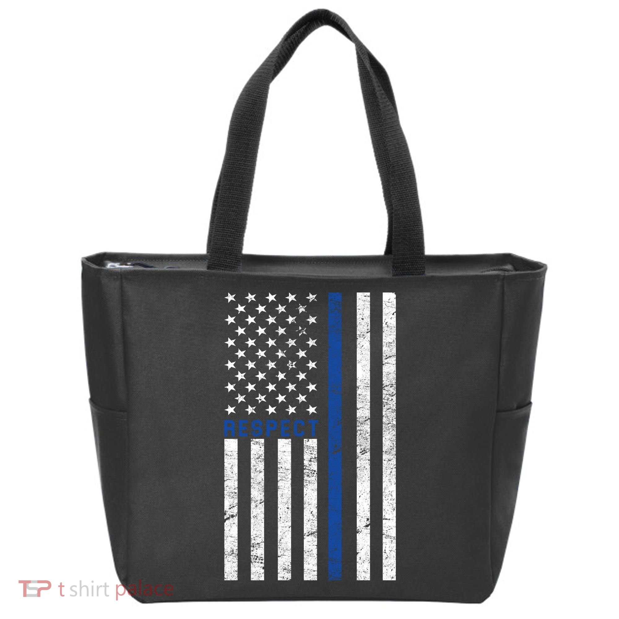 Police American Flag Respect The Blue Tote Bag