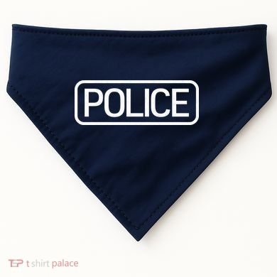 Police Distressed Logo USA-Made Doggie Bandana