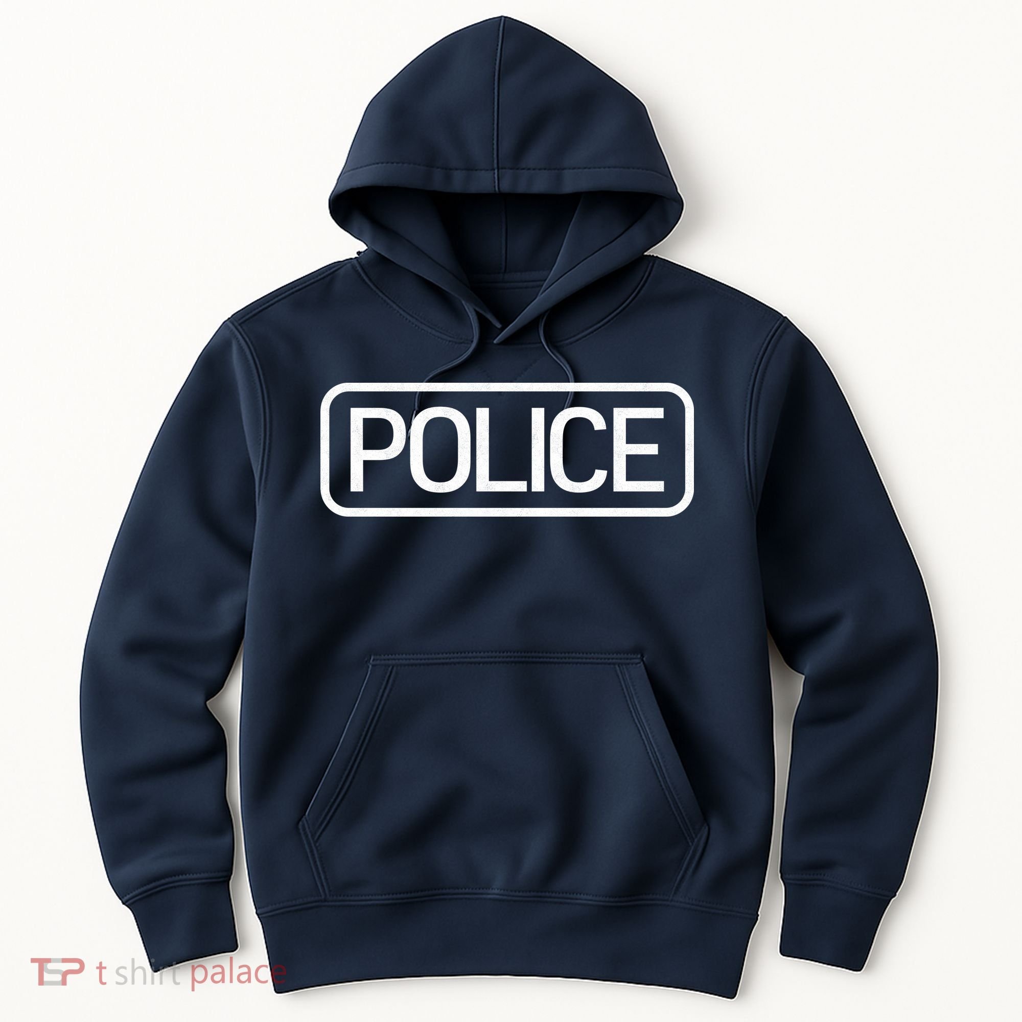 Police Distressed Logo Hoodie