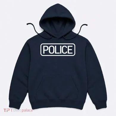 Police Distressed Logo Hoodie