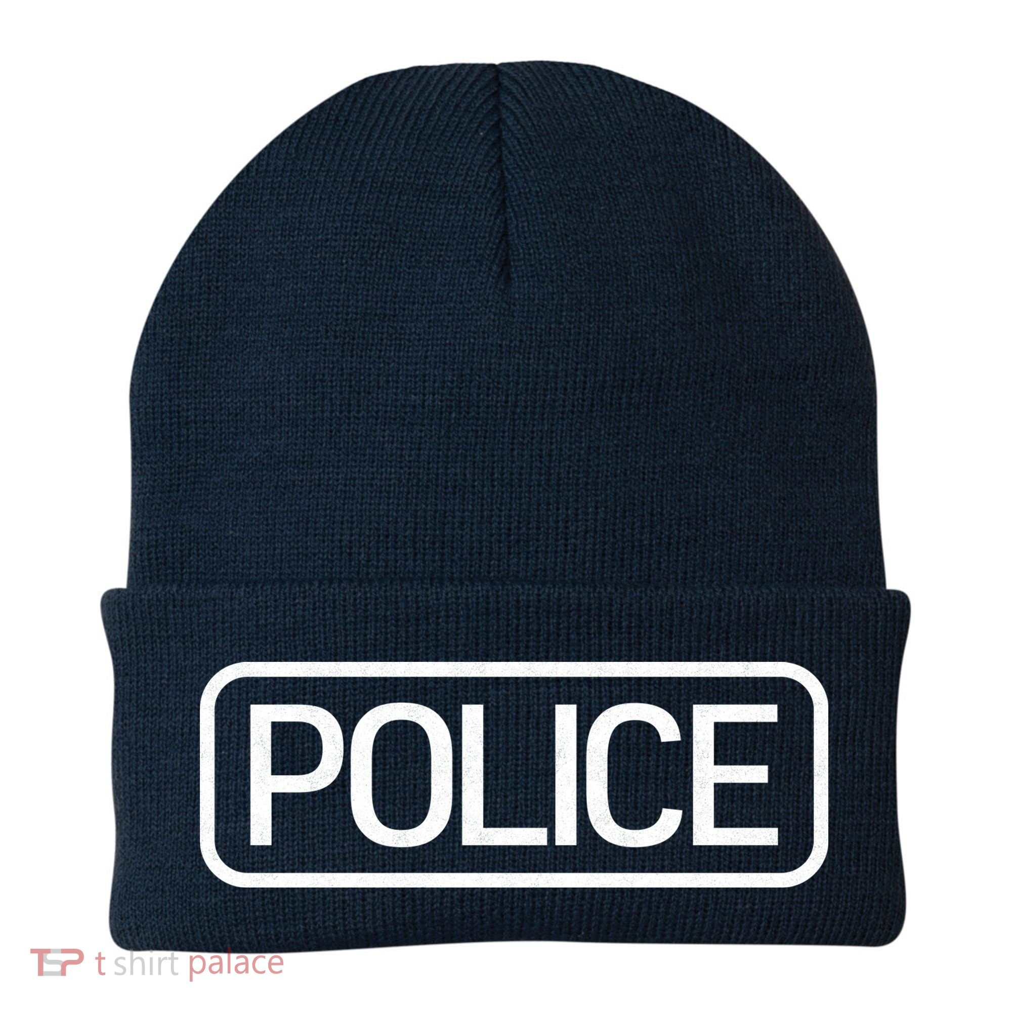 Police Distressed Logo Beanie