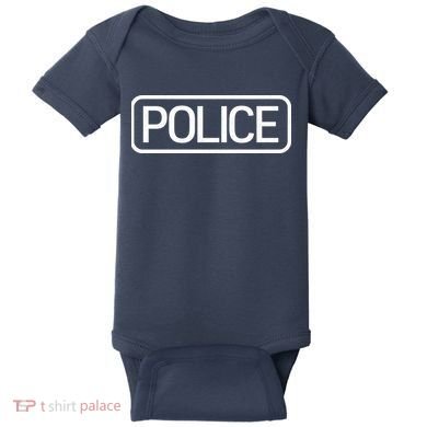 Police Distressed Logo Baby Bodysuit