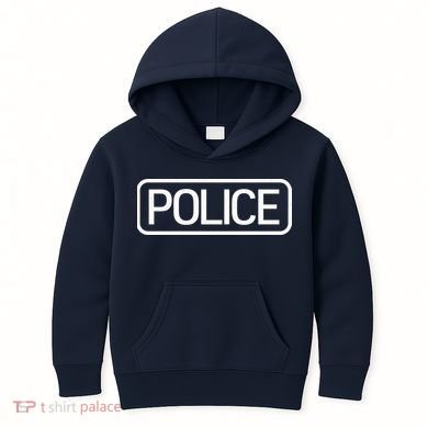 Police Distressed Logo Kids Hoodie