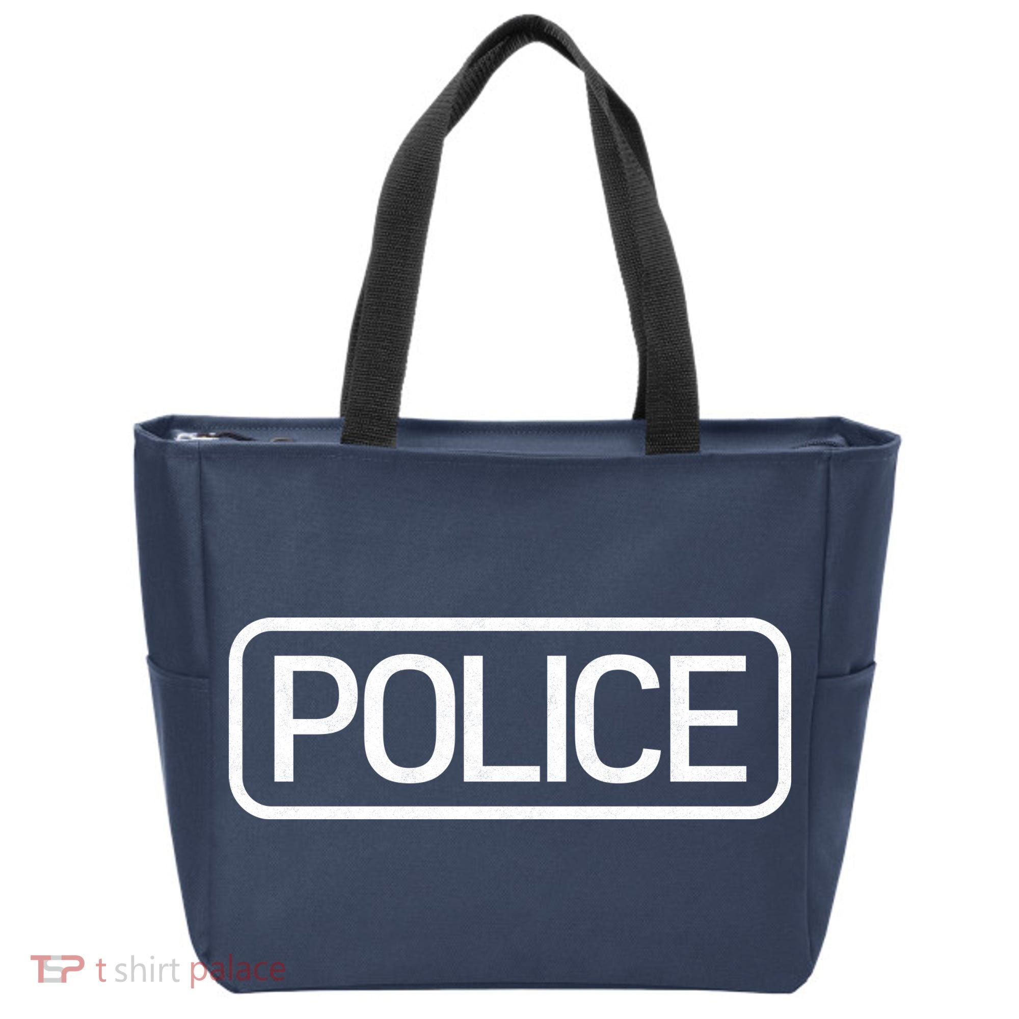 Police Distressed Logo Tote Bag