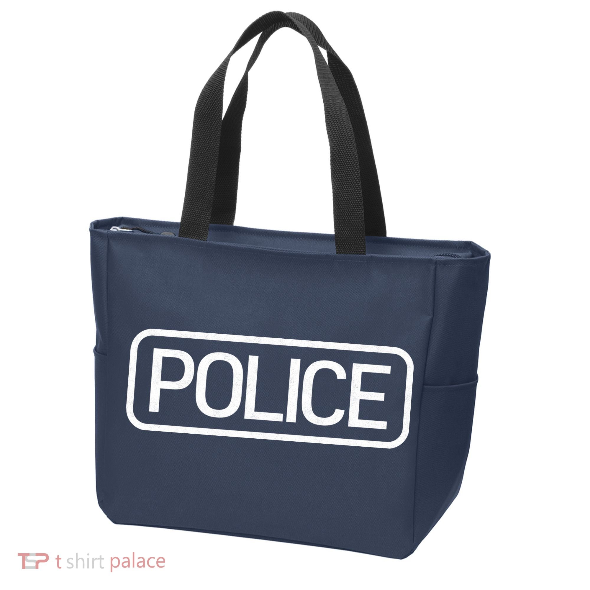 Police Distressed Logo Tote Bag
