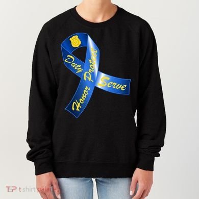 Police Duty Honor Protect Serve Ribbon Women's Sweatshirt