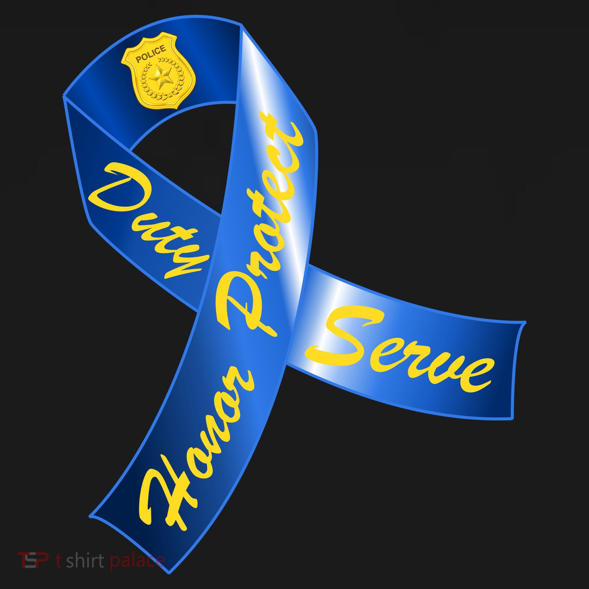 Police Duty Honor Protect Serve Ribbon Hoodie