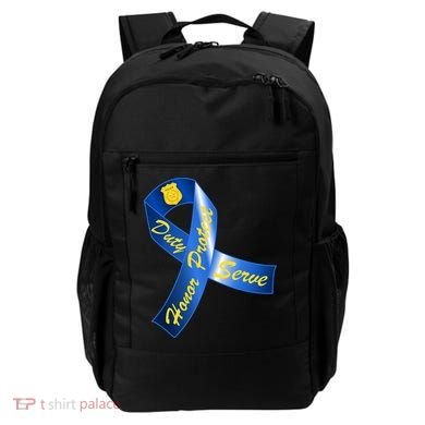 Police Duty Honor Protect Serve Ribbon Backpack