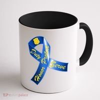 Police Duty Honor Protect Serve Ribbon Coffee Mug thumb 1