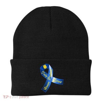 Police Duty Honor Protect Serve Ribbon Beanie
