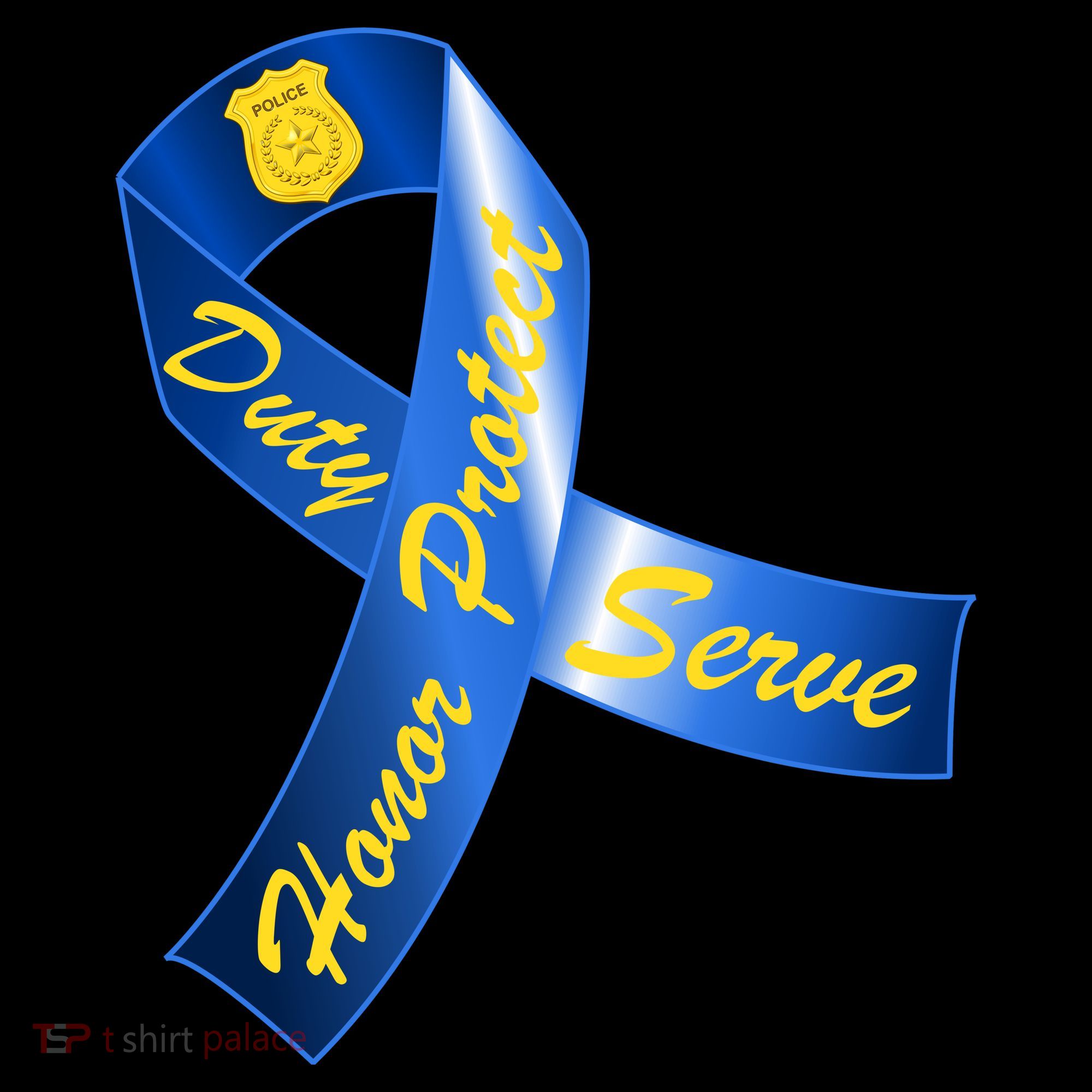 Police Duty Honor Protect Serve Ribbon Ornament