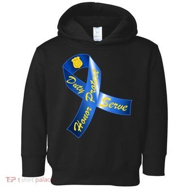 Police Duty Honor Protect Serve Ribbon Toddler Hoodie