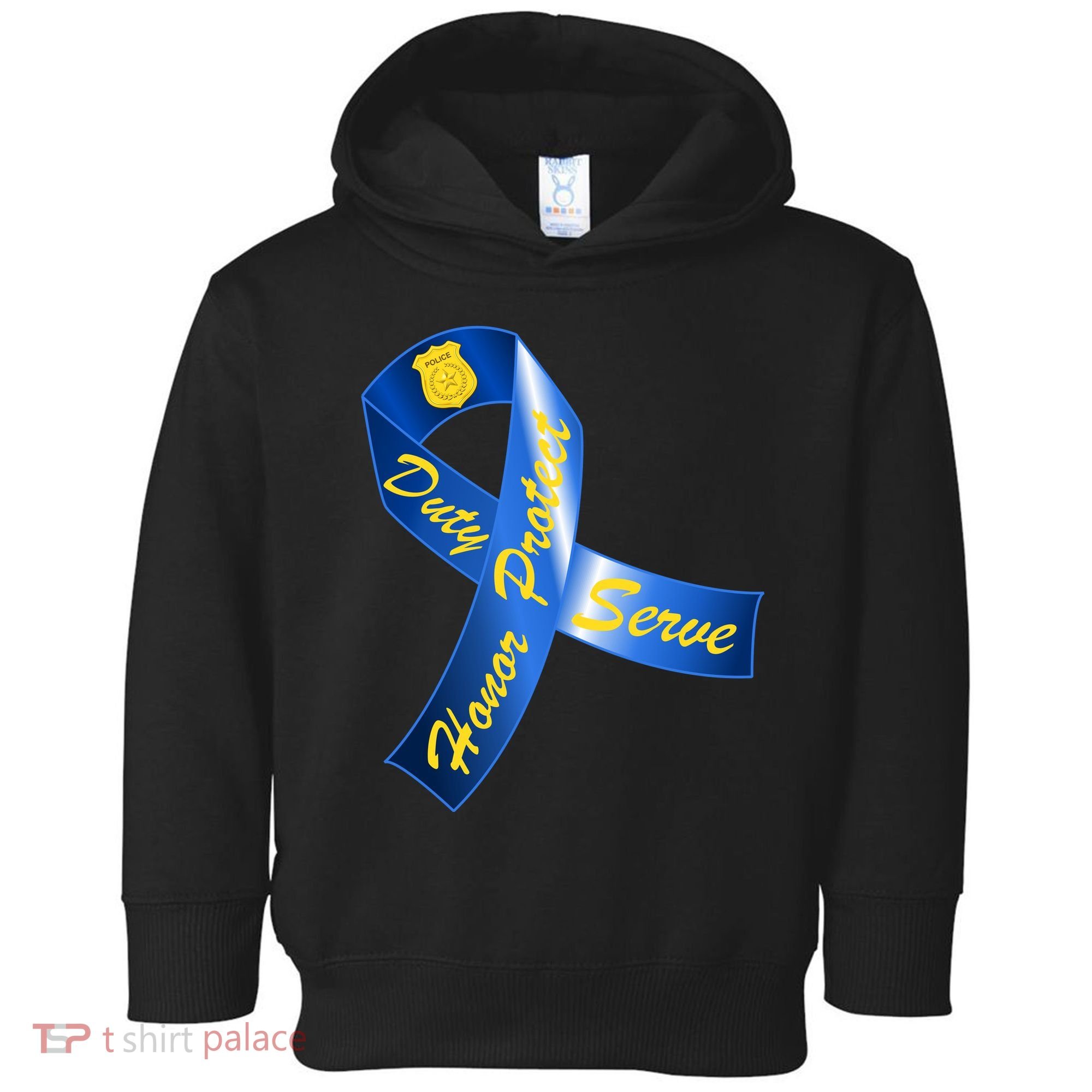 Police Duty Honor Protect Serve Ribbon Toddler Hoodie