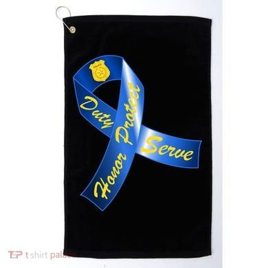Police Duty Honor Protect Serve Ribbon Golf Towel