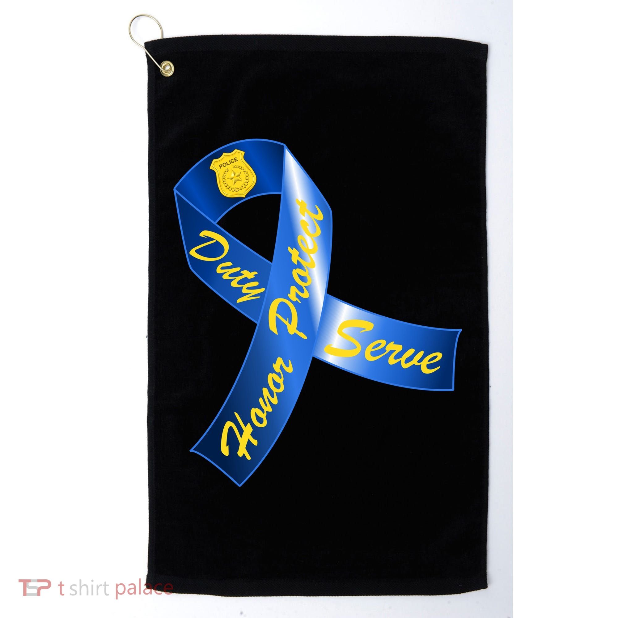 Police Duty Honor Protect Serve Ribbon Golf Towel