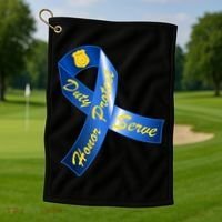 Police Duty Honor Protect Serve Ribbon Golf Towel thumb 1