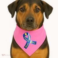 Police Duty Honor Protect Serve Ribbon USA-Made Doggie Bandana thumb 1
