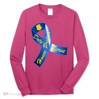 Police Duty Honor Protect Serve Ribbon Long Sleeve Shirt thumb 0